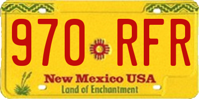 NM license plate 970RFR
