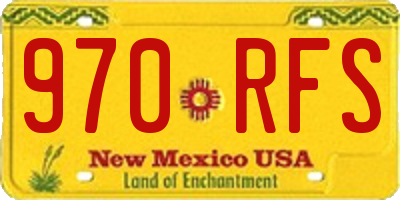 NM license plate 970RFS