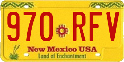 NM license plate 970RFV
