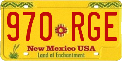 NM license plate 970RGE