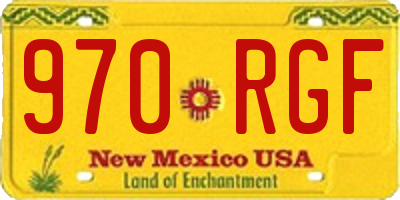 NM license plate 970RGF