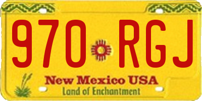 NM license plate 970RGJ