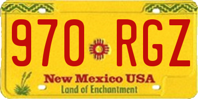 NM license plate 970RGZ