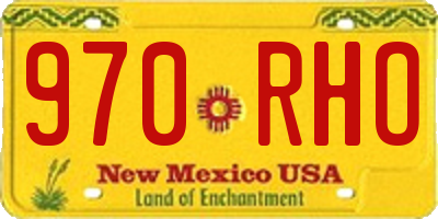 NM license plate 970RHO