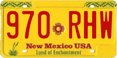 NM license plate 970RHW