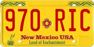 NM license plate 970RIC