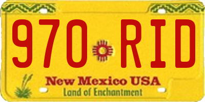 NM license plate 970RID