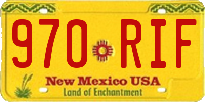 NM license plate 970RIF