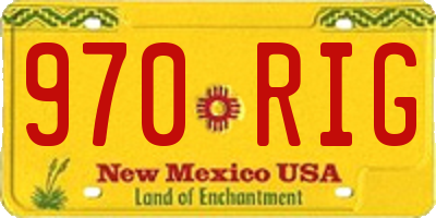 NM license plate 970RIG