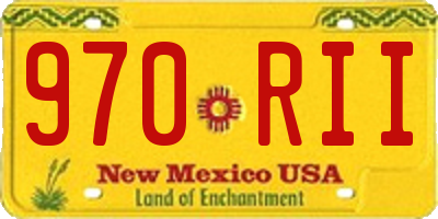 NM license plate 970RII