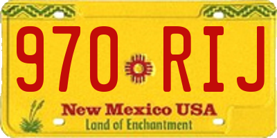 NM license plate 970RIJ