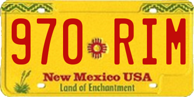 NM license plate 970RIM