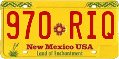 NM license plate 970RIQ