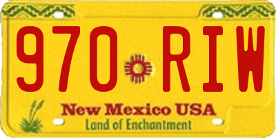 NM license plate 970RIW