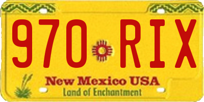 NM license plate 970RIX