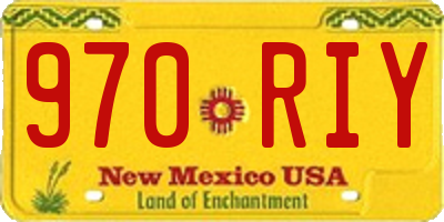 NM license plate 970RIY