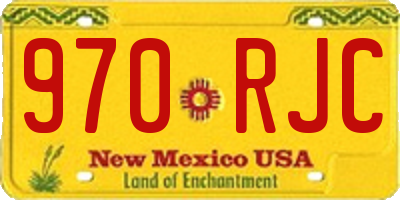 NM license plate 970RJC