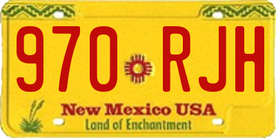 NM license plate 970RJH