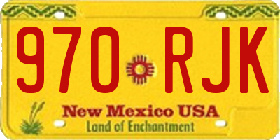 NM license plate 970RJK