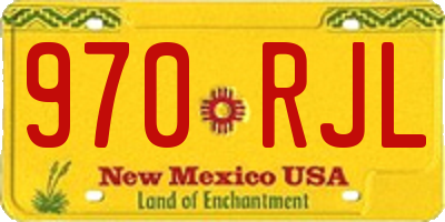 NM license plate 970RJL