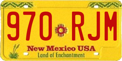 NM license plate 970RJM