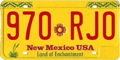 NM license plate 970RJO