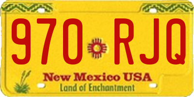 NM license plate 970RJQ