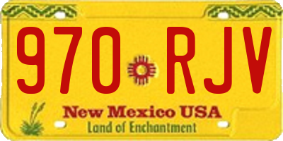 NM license plate 970RJV