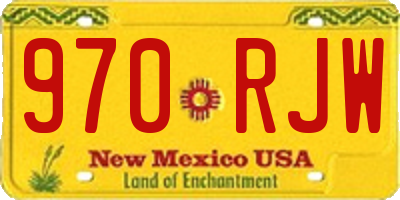 NM license plate 970RJW