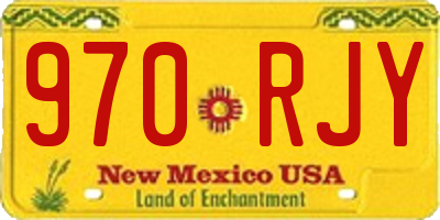 NM license plate 970RJY