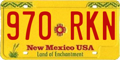 NM license plate 970RKN