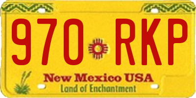 NM license plate 970RKP