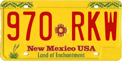 NM license plate 970RKW