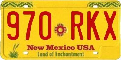 NM license plate 970RKX