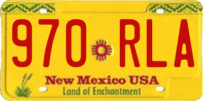NM license plate 970RLA
