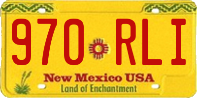 NM license plate 970RLI