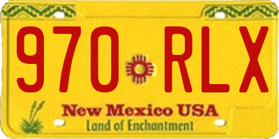 NM license plate 970RLX