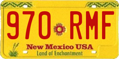 NM license plate 970RMF