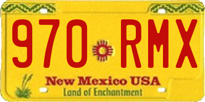 NM license plate 970RMX