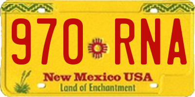 NM license plate 970RNA