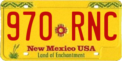 NM license plate 970RNC