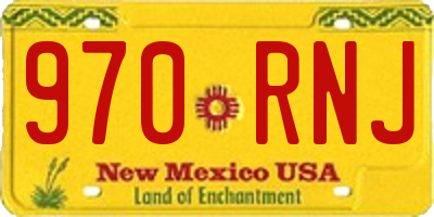NM license plate 970RNJ
