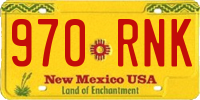 NM license plate 970RNK