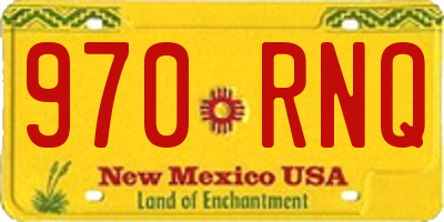 NM license plate 970RNQ