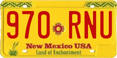 NM license plate 970RNU
