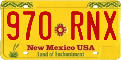 NM license plate 970RNX