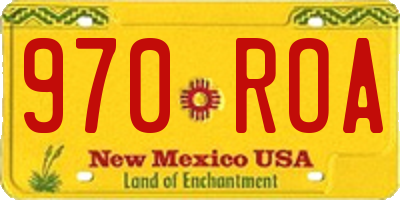 NM license plate 970ROA