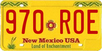 NM license plate 970ROE