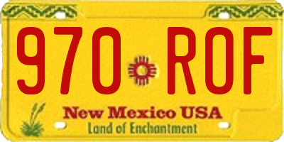 NM license plate 970ROF