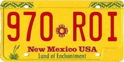 NM license plate 970ROI